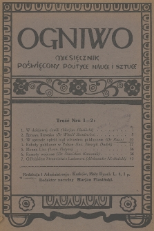 Ogniwo : miesięcznik poświęcony polityce, nauce i sztuce. 1922, nr 1/2