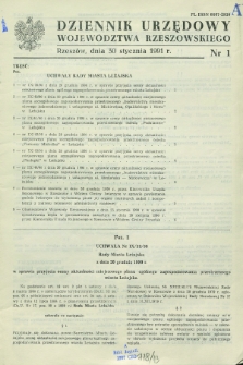 Dziennik Urzędowy Województwa Rzeszowskiego. 1991, nr 1 (30 stycznia)