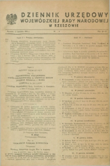 Dziennik Urzędowy Wojewódzkiej Rady Narodowej w Rzeszowie. 1954, nr 4 (15 kwietnia)