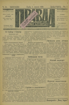 Pravda : časopis dlâ narodu. R.2, č. 26 (1 lipnja 1928)