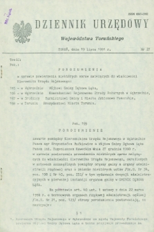 Dziennik Urzędowy Województwa Toruńskiego. 1991, nr 27 (19 lipca)
