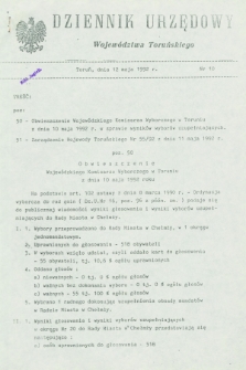 Dziennik Urzędowy Województwa Toruńskiego. 1992, nr 10 (12 maja)