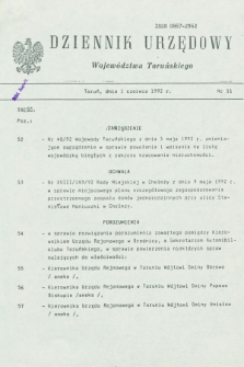 Dziennik Urzędowy Województwa Toruńskiego. 1992, nr 11 (1 czerwca)