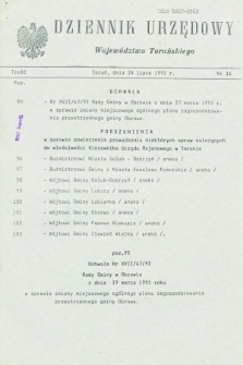 Dziennik Urzędowy Województwa Toruńskiego. 1992, nr 16 (24 lipca)