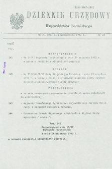 Dziennik Urzędowy Województwa Toruńskiego. 1992, nr 22 (16 października)