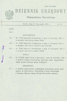 Dziennik Urzędowy Województwa Toruńskiego. 1992, nr 25 (27 listopada)
