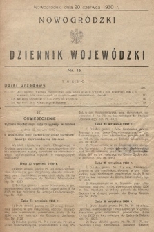 Nowogródzki Dziennik Wojewódzki. 1930, nr 15
