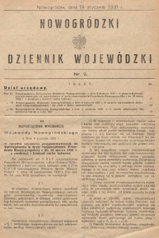 Nowogródzki Dziennik Wojewódzki. 1931, nr 2