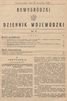 Nowogródzki Dziennik Wojewódzki. 1931, nr 4