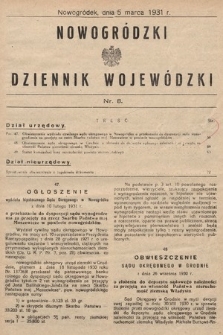 Nowogródzki Dziennik Wojewódzki. 1931, nr 8