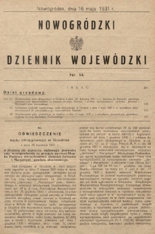 Nowogródzki Dziennik Wojewódzki. 1931, nr 14