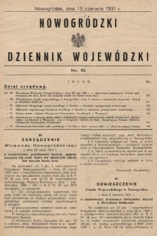Nowogródzki Dziennik Wojewódzki. 1931, nr 16