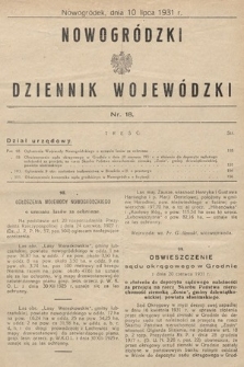 Nowogródzki Dziennik Wojewódzki. 1931, nr 18