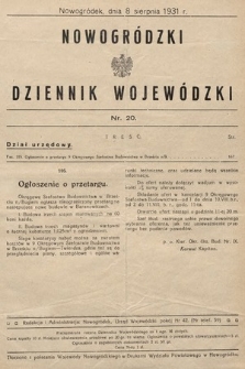 Nowogródzki Dziennik Wojewódzki. 1931, nr 20