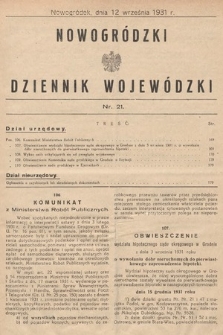 Nowogródzki Dziennik Wojewódzki. 1931, nr 21