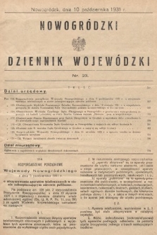 Nowogródzki Dziennik Wojewódzki. 1931, nr 23