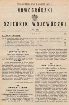 Nowogródzki Dziennik Wojewódzki. 1931, nr 29