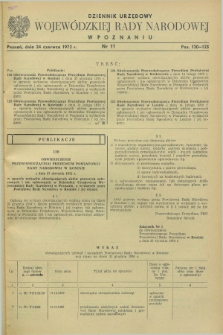 Dziennik Urzędowy Wojewódzkiej Rady Narodowej w Poznaniu. 1972, nr 11 (24 czerwca)