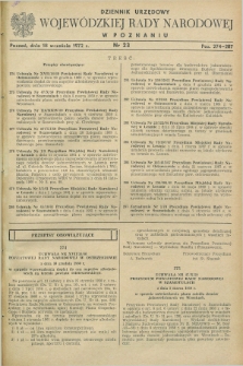 Dziennik Urzędowy Wojewódzkiej Rady Narodowej w Poznaniu. 1972, nr 23 (18 września)