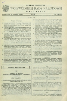 Dziennik Urzędowy Wojewódzkiej Rady Narodowej w Poznaniu. 1973, nr 13 (15 września)