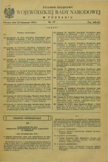 Dziennik Urzędowy Wojewódzkiej Rady Narodowej w Poznaniu. 1973, nr 17 (23 listopada)