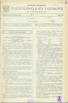 Dziennik Urzędowy Wojewódzkiej Rady Narodowej w Poznaniu. 1974, nr 1 (27 lutego)