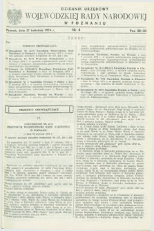Dziennik Urzędowy Wojewódzkiej Rady Narodowej w Poznaniu. 1974, nr 4 (27 kwietnia)