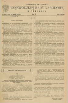 Dziennik Urzędowy Wojewódzkiej Rady Narodowej w Poznaniu. 1974, nr 7 (14 czerwca)