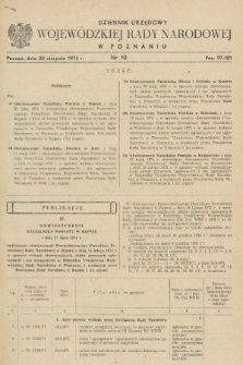 Dziennik Urzędowy Wojewódzkiej Rady Narodowej w Poznaniu. 1974, nr 10 (30 sierpnia)