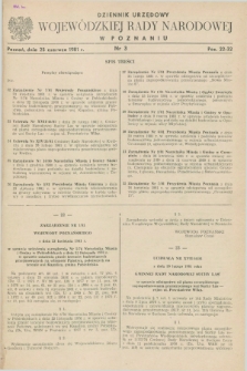 Dziennik Urzędowy Wojewódzkiej Rady Narodowej w Poznaniu. 1981, nr 3 (25 czerwca)