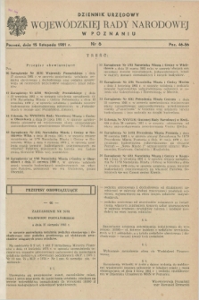 Dziennik Urzędowy Wojewódzkiej Rady Narodowej w Poznaniu. 1981, nr 6 (15 listopada)