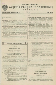 Dziennik Urzędowy Wojewódzkiej Rady Narodowej w Poznaniu. 1982, nr 6 (10 września)