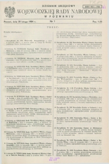 Dziennik Urzędowy Wojewódzkiej Rady Narodowej w Poznaniu. 1984, nr 1 (29 lutego)