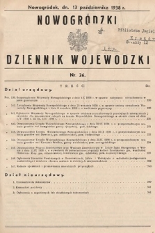 Nowogródzki Dziennik Wojewódzki. 1938, nr 26
