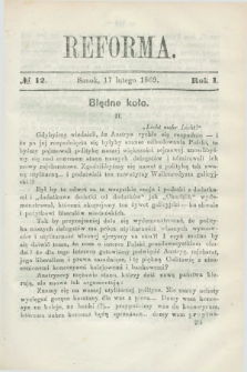 Reforma. R.1, No 12 (17 lutego 1869)
