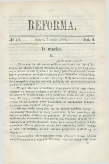 Reforma. R.1, No 17 (5 maja 1869) + wkładka