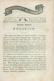 Piśmiennictwo Krajowe. 1841, Ner 4 ([22 stycznia])