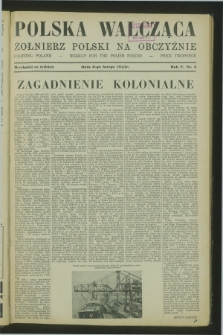 Polska Walcząca - Żołnierz Polski na Obczyźnie = Fighting Poland : weekly for the Polish Forces. R.5, nr 5 (6 lutego 1943)