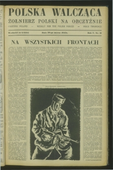 Polska Walcząca - Żołnierz Polski na Obczyźnie = Fighting Poland : weekly for the Polish Forces. R.5, nr 11 (20 marca 1943)