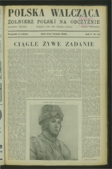 Polska Walcząca - Żołnierz Polski na Obczyźnie = Fighting Poland : weekly for the Polish Forces. R.5, nr 33 (21 sierpnia 1943)