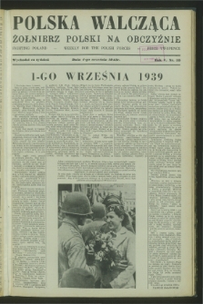 Polska Walcząca - Żołnierz Polski na Obczyźnie = Fighting Poland : weekly for the Polish Forces. R.5, nr 35 (4 września 1943)