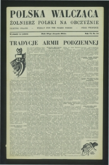 Polska Walcząca - Żołnierz Polski na Obczyźnie = Fighting Poland : weekly for the Polish Forces. R.6, nr 34 (26 sierpnia 1944)