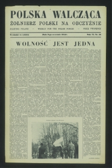 Polska Walcząca - Żołnierz Polski na Obczyźnie = Fighting Poland : weekly for the Polish Forces. R.6, nr 36 (9 września 1944)