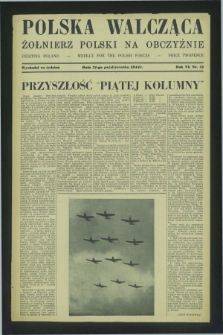 Polska Walcząca - Żołnierz Polski na Obczyźnie = Fighting Poland : weekly for the Polish Forces. R.6, nr 42 (21 października 1944)