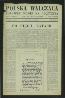 Polska Walcząca - Żołnierz Polski na Obczyźnie = Fighting Poland : weekly for the Polish Forces. R.6, nr 48 (2 grudnia 1944)