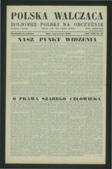 Polska Walcząca - Żołnierz Polski na Obczyźnie = Fighting Poland : weekly for the Polish Forces. R.8, nr 23 (7 czerwca 1946)
