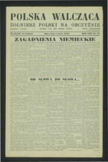 Polska Walcząca - Żołnierz Polski na Obczyźnie = Fighting Poland : weekly for the Polish Forces. R.8, nr 24 (15 czerwca 1946)