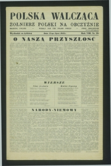 Polska Walcząca - Żołnierz Polski na Obczyźnie = Fighting Poland : weekly for the Polish Forces. R.8, nr 28 (13 lipca 1946)