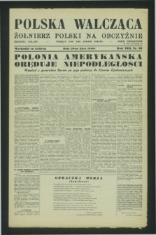 Polska Walcząca - Żołnierz Polski na Obczyźnie = Fighting Poland : weekly for the Polish Forces. R.8, nr 29 (20 lipca 1946)