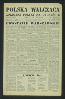 Polska Walcząca - Żołnierz Polski na Obczyźnie = Fighting Poland : weekly for the Polish Forces. R.8, nr 31 (3 sierpnia 1946)